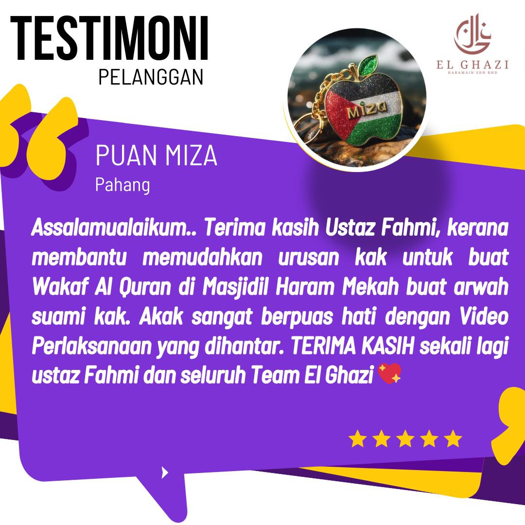 testimonial wakaf al quran
